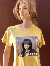 42. "OVERRATED"  Vincent Gallo 2020 one-of-a-kind, hand made T-shirt