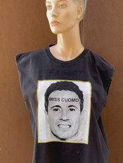 04. "MISS CUOMO"  Vincent Gallo 2020 one-of-a-kind, hand made T-shirt