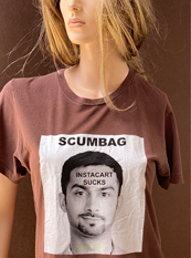 46. "SCUMBAG"  Vincent Gallo 2020 one-of-a-kind, hand made T-shirt