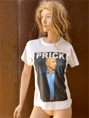 47. "PRICK"  Vincent Gallo 2020 one-of-a-kind, hand made T-shirt richest man centi-billionaire