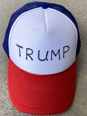 "My Trump Hat"  Vincent Gallo. 2020, hand made hat