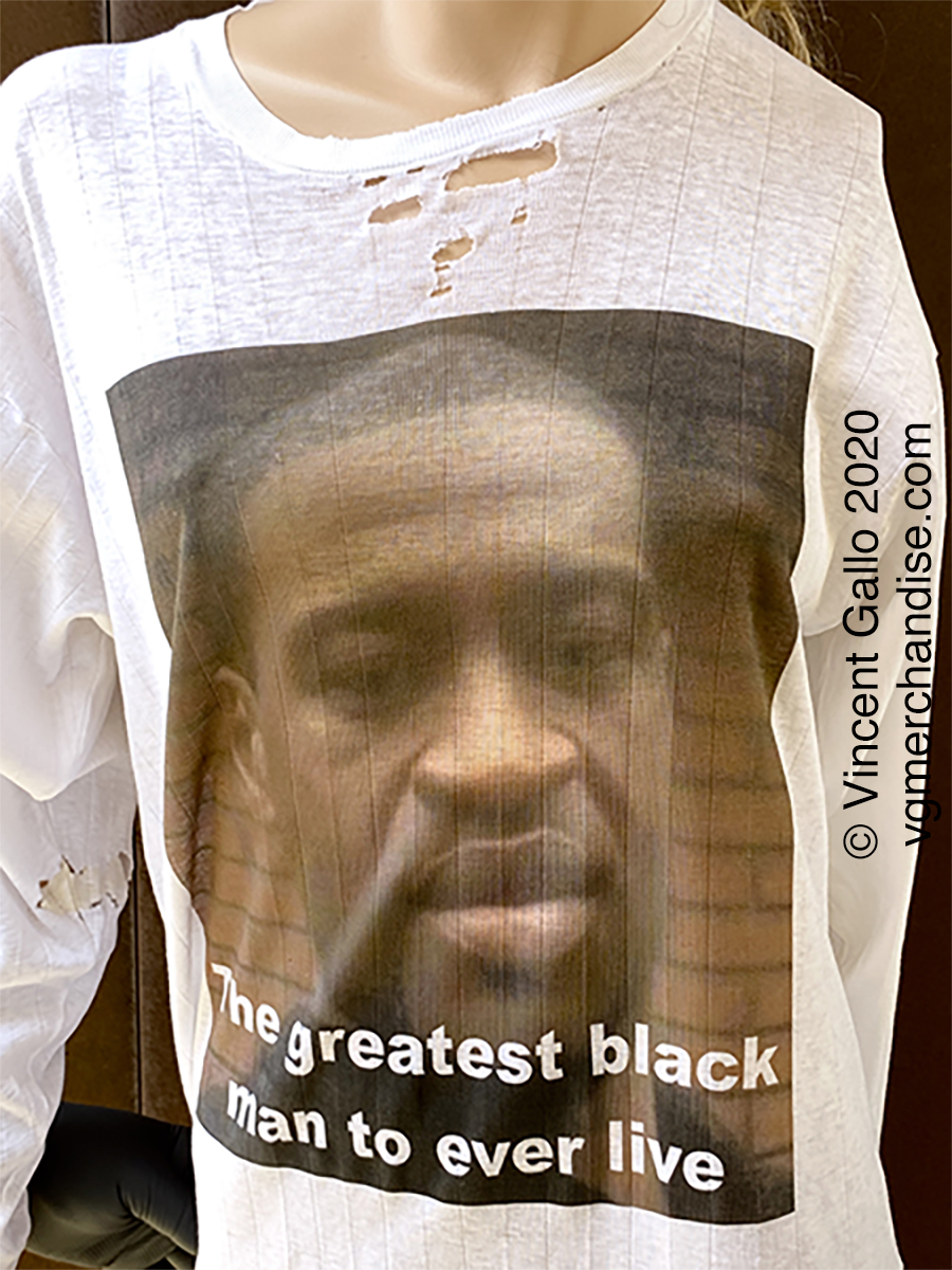 44. ?THE GREATEST BLACK MAN?  Vincent Gallo 2020 (print detail modeled)