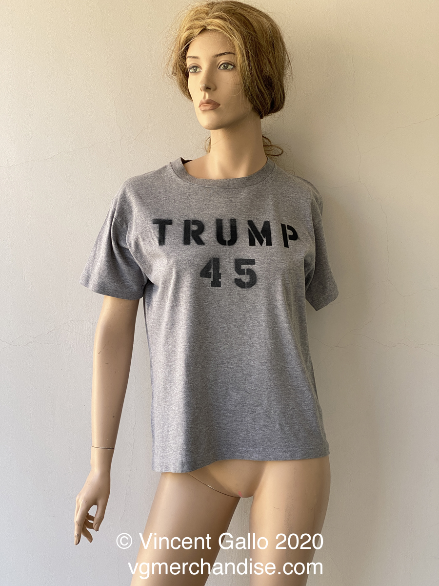 ?Trump 45 , Trump 45?  Vincent Gallo. 2020 (modeled)