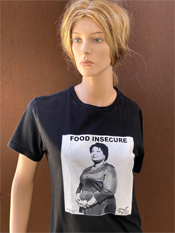20. "FOOD INSECURE"  Vincent Gallo 2020 one-of-a-kind, hand made T-shirt