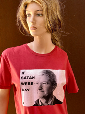 40. "IF SATAN WERE GAY"  Vincent Gallo 2020 one-of-a-kind, hand made T-shirt